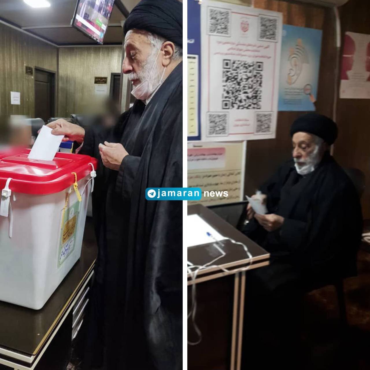 سیدهادی خامنه ای رأی خود را به صندوق انداخت +عکس