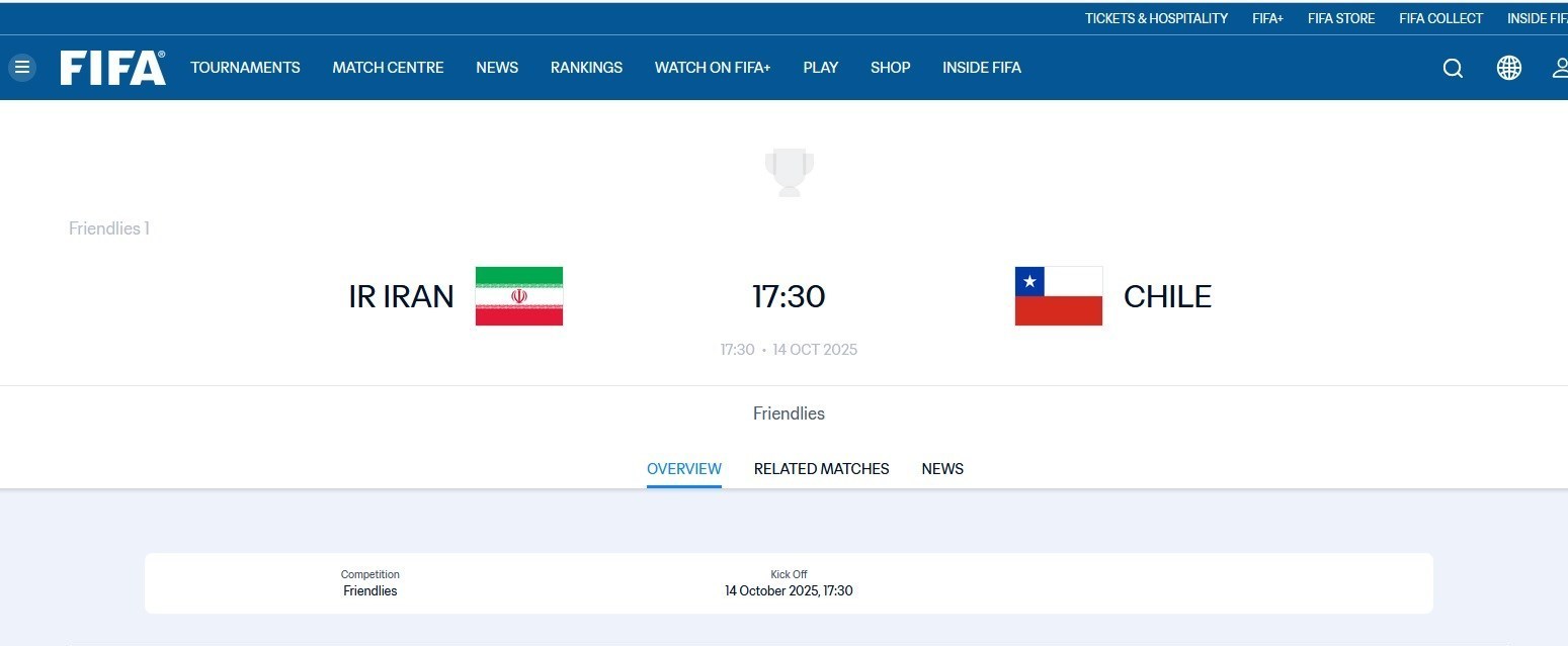 تیم ملی فوتبال شیلی , فدراسیون فوتبال شیلی , فدراسیون فوتبال , تیم ملی فوتبال ایران , جام جهانی فوتبال , 