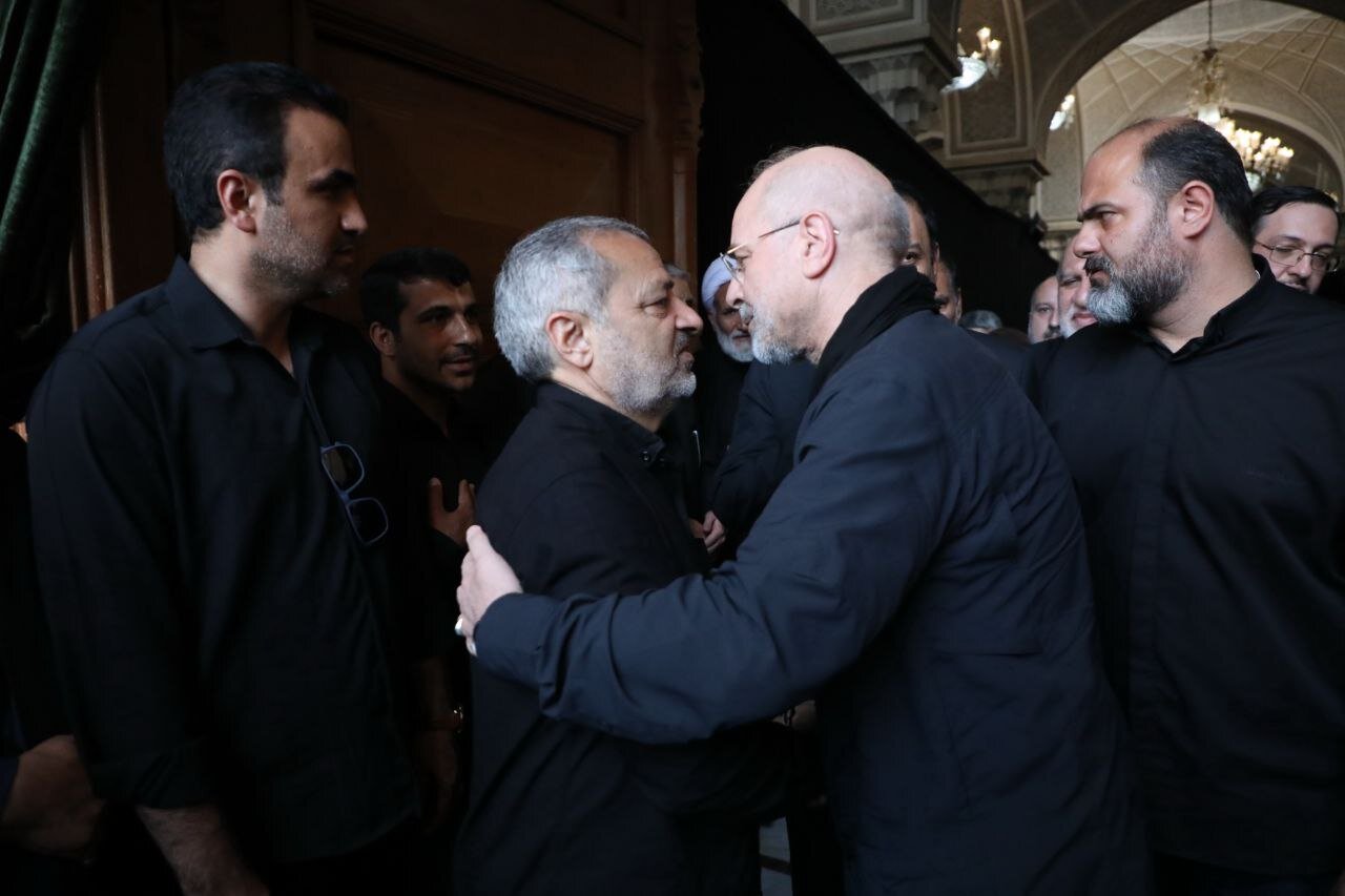 حضور پزشکیان و قالیباف در مراسم ختم شهید سردار محمد کاظمی