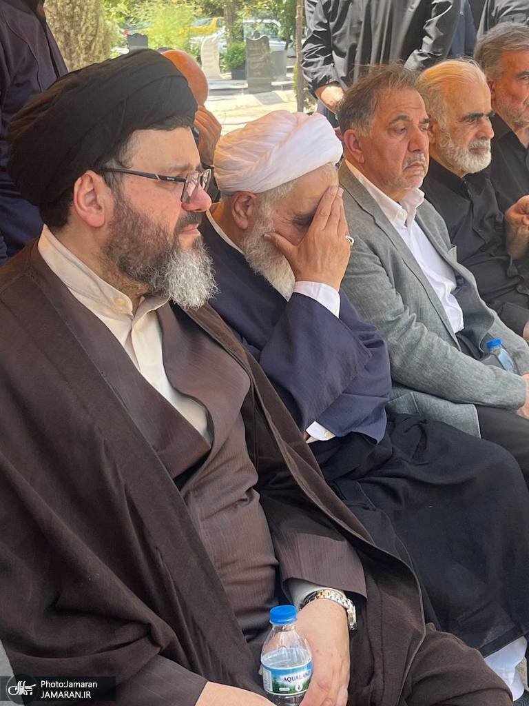 تصاویری از مراسم تشییع برادر ناطق نوری/ علی خمینی و عباس آخوندی هم بودند