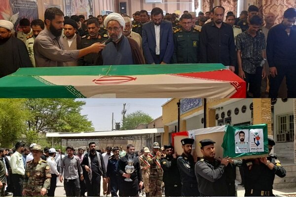 مراسم تشییع شهید ستوان سوم رامین صادقی در ایرانشهر برگزار شد